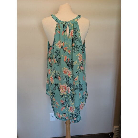 Torrid Geogette Mint Green Floral High Low Halter 2X Floral Top - Picture 2 of 4